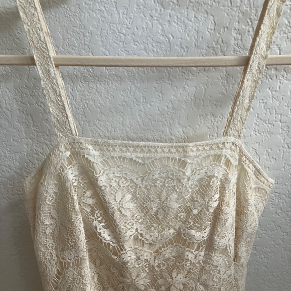 Vintage Ivory Lace Dress 1960s ILGWU - Picture 5 of 16